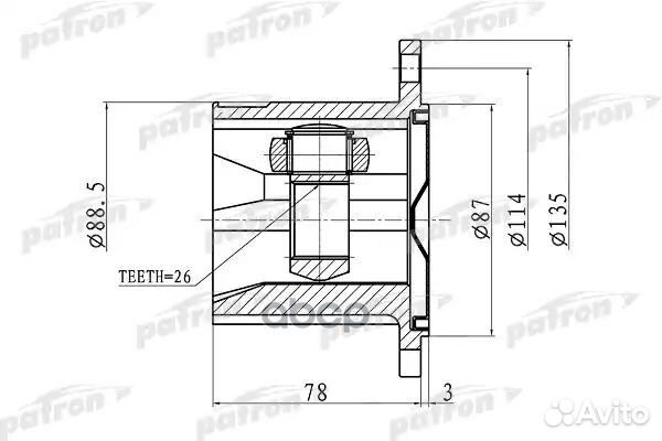 ШРУС внутренний правый 26x87 nissan X-trail T30