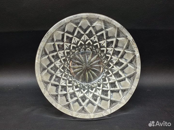 Салатник хрустальный ромбы конус