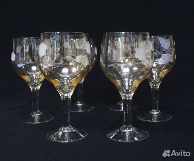 Набор Фужеры на ножке 6 шт. перламутр, высота 14 с