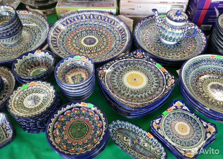 Узбекская посуда, ручная роспись 