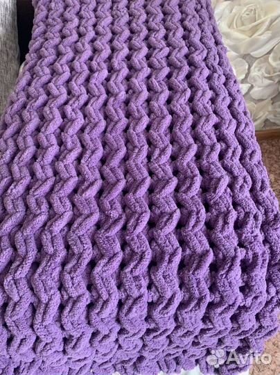 Плед детский плюшевый/ Детский плед вязаный