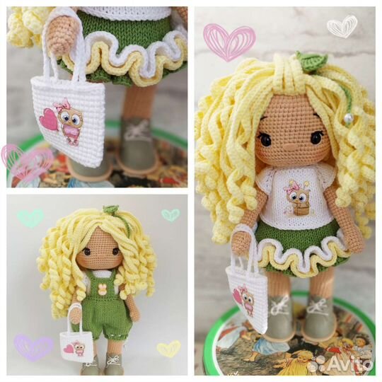 Вязаная кукла ручной работы