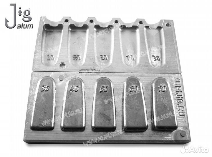 Форма для литья грузил фидерной кормушки от 30 до