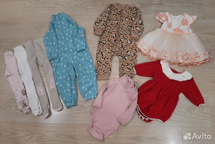 Вещи пакетом на девочку 74-80, 80-86
