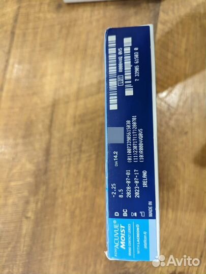 Контактные линзы Acuvue 1 day moist (90штук) -2,25