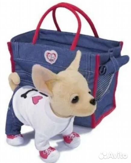 Игрушка чихуахуа chi-chi love в джинсовой сумочке