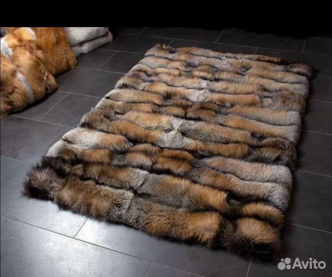 Ковёр из меха чернобурой лисы (кристалл)