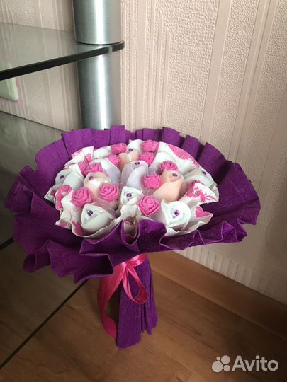 Букет роз из мыла