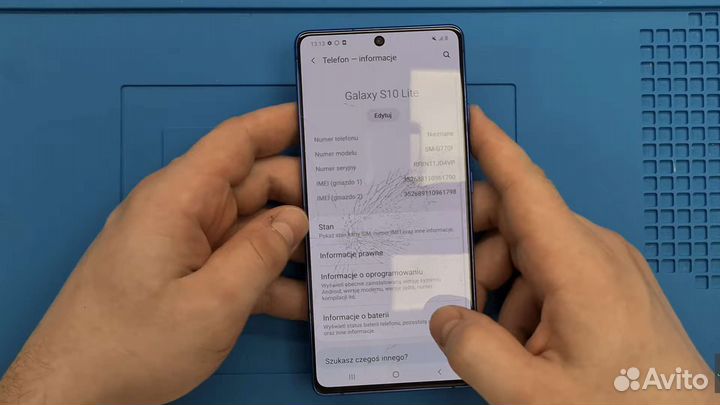 Стекло с заменой на Samsung galaxy S10 Lite