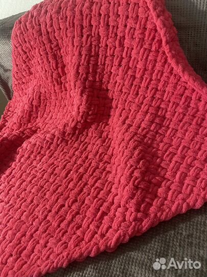 Плед детский. Плюшевый плед. Вязаный плед