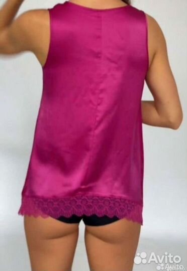 Шёлковый топ intimissimi 42 топ с кружевом шёлк