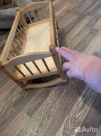 Кроватка -качалка для куклы. Дерево натуральное