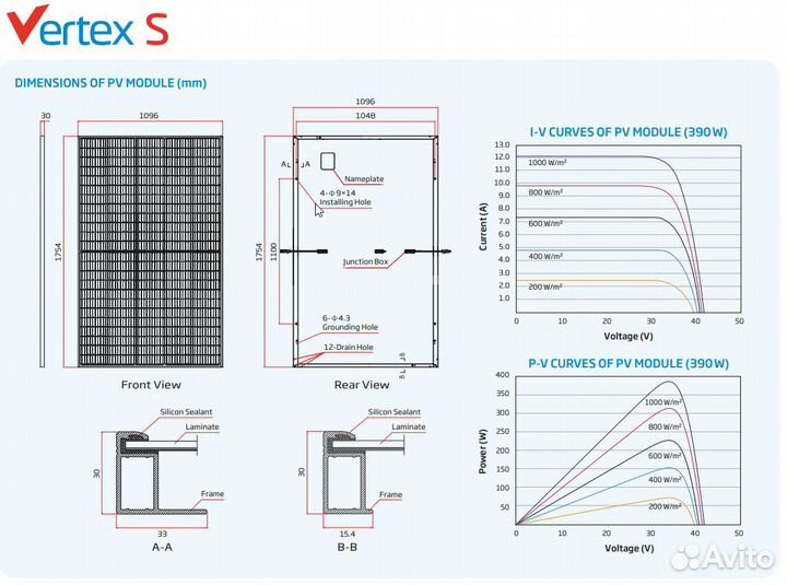 Cолнечные панели Trina Solal Vertex S 390W