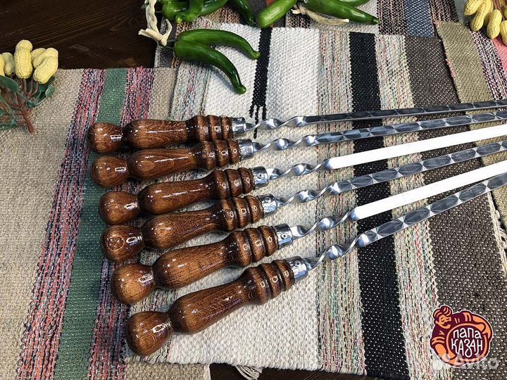 Шампур с дер. ручкой рз 55х12х3 мм