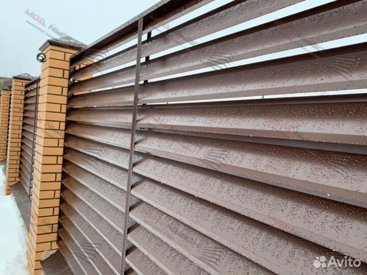 Забор жалюзи металлический