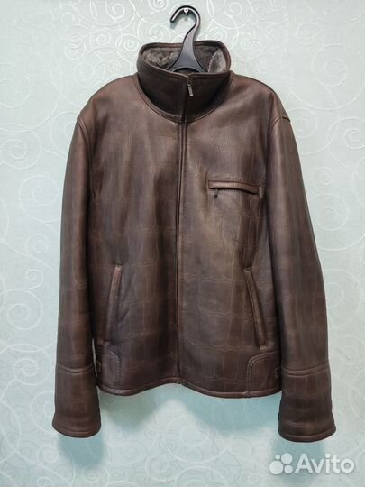 Кожаная дубленка мужская 52 размер