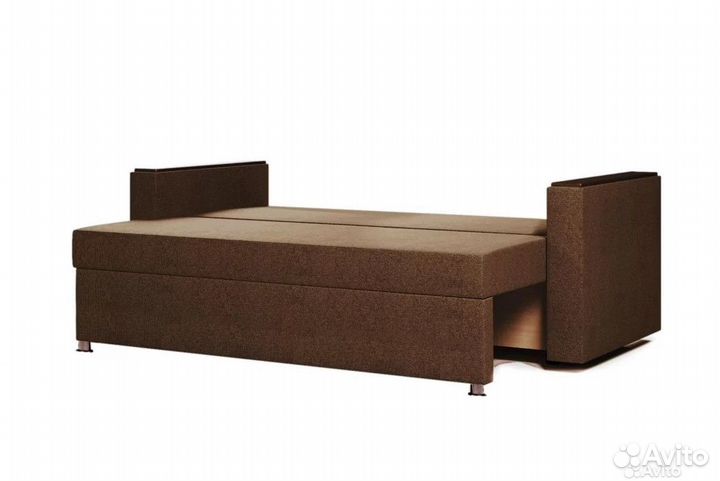 Диван-еврокнижка Атлант-2 рогожка коричневая в мск