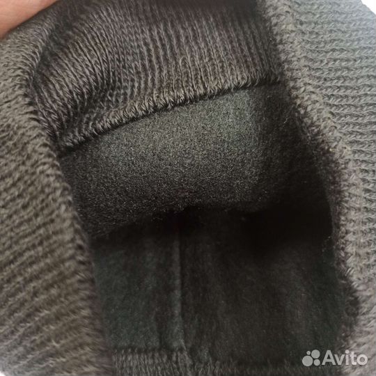 Балаклава-маска вязаная на флисе 9596, чёрная