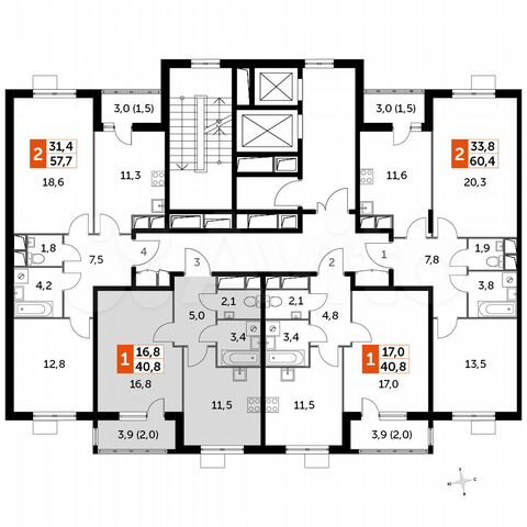 1-к. квартира, 40,8 м², 7/16 эт.