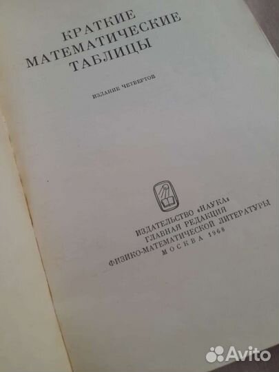 Краткие математические таблицы