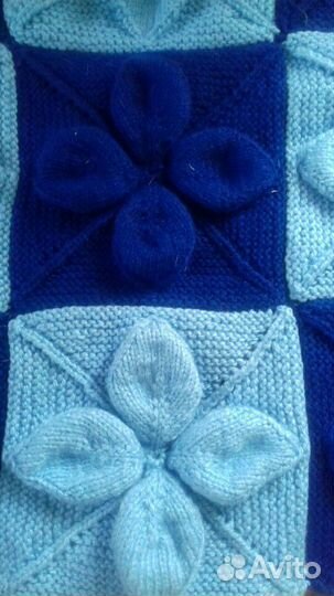 Плед детский новый (ручная вязка)