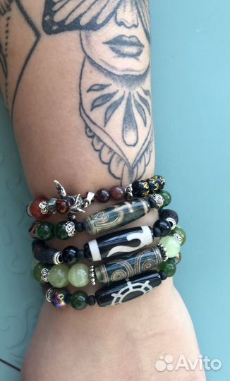 Браслет из натуральных камней и Дзи