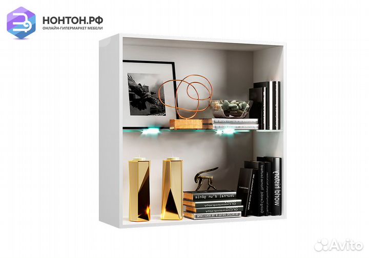 Шкаф навесной Квадро черный глянец / белый