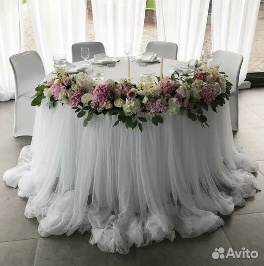 Органза для украшения зала цветы и прочее