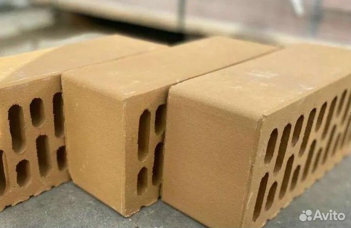 Кирпич облицовочный полуторный солома