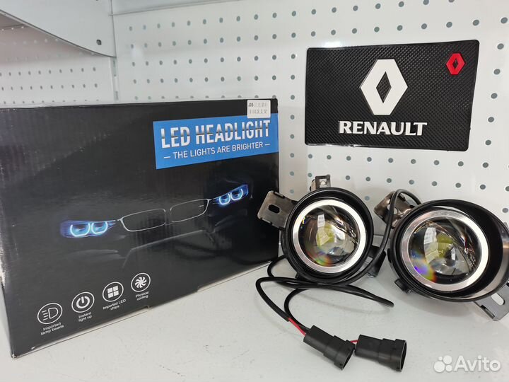 Противотуманки Bi led линзы Renault Рено premium