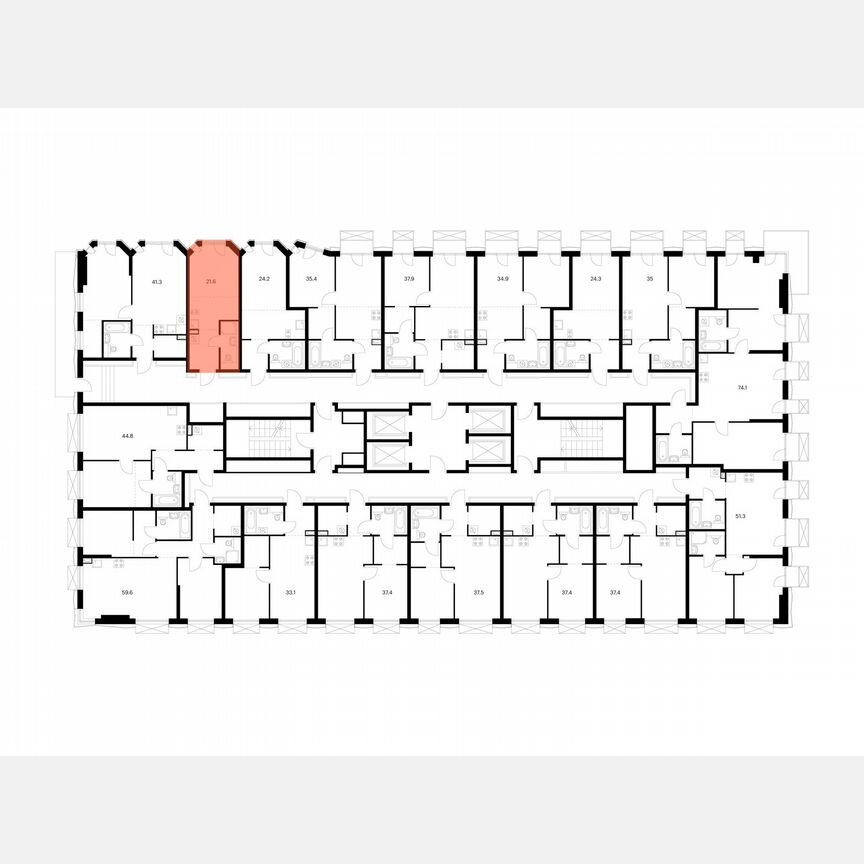 Квартира-студия, 21,6 м², 4/30 эт.