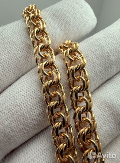Мужской золотой браслет бисмарк 21 см вес 18 грамм