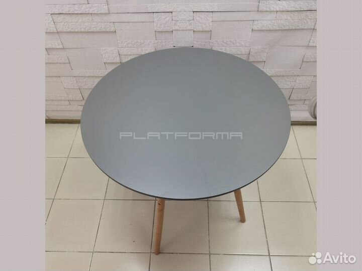 Стол круглый 80 см Eames PL-148, серый (графит)