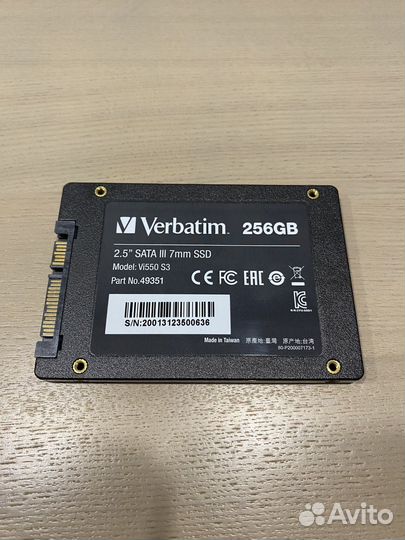 SSD Verbatim Vi550 S3 на 256GB