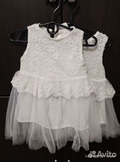 Нарядное платье для девочки 74 80