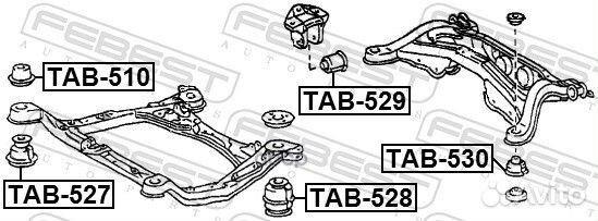 Сайлентблок подрамника toyota kluger L/V ACU2#