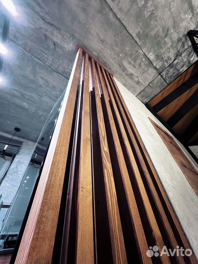 Перегородки из деревянных реек