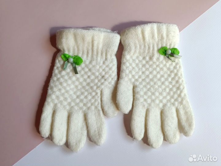 Шапка перчатки для девочки