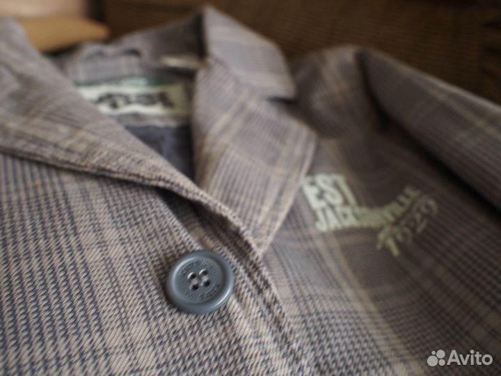 Пиджак серый в клетку на мальчика рост 138-140