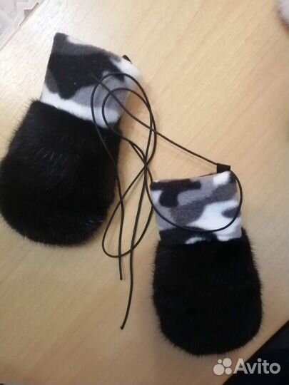 Варежки из норки детские