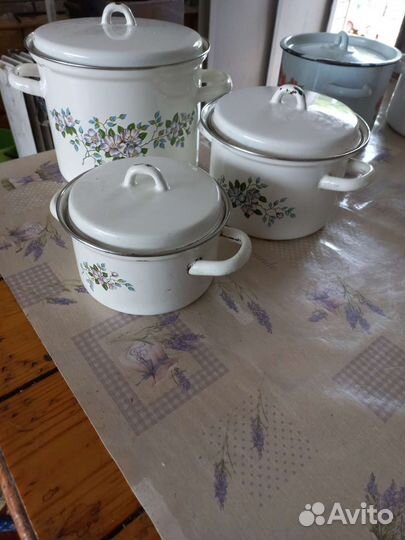 Кастрюля эмалированная СССР бу