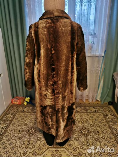 Шуба натуральная из мутона длинная женская