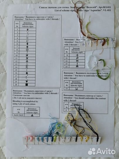 Схема вышивки крестом водолей