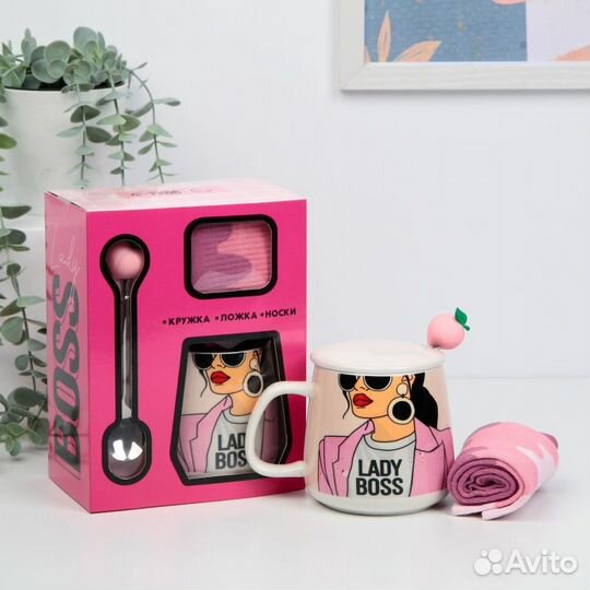 Подарочный набор Lady boss - кружка с крышкой 350