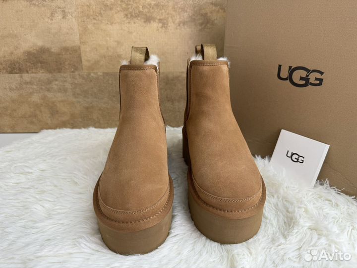 Ugg Neumel Platform Chelsea Chestnut New