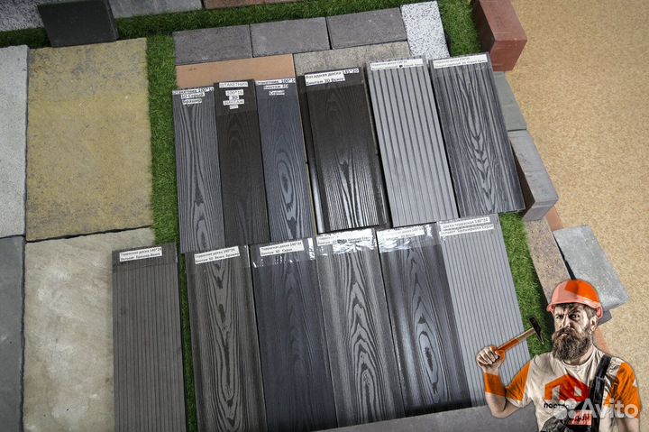 Шт-100. Винтаж-Графит Штакетник. 3D дпк для забора