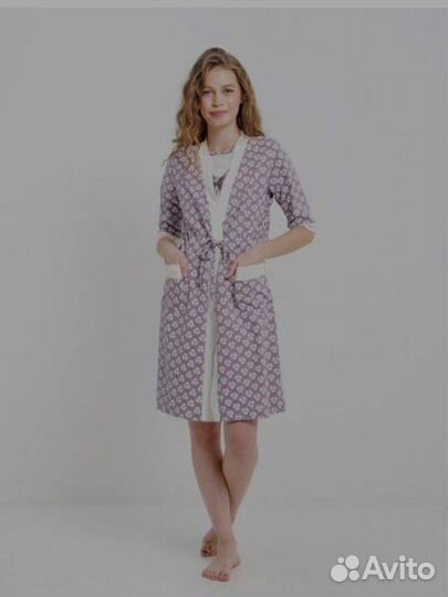 Халат с сорочкой в роддом 46 размер