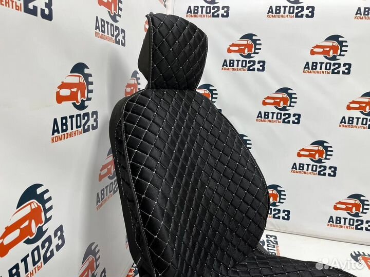 Накидки на сидения универсальные (белая строчка)