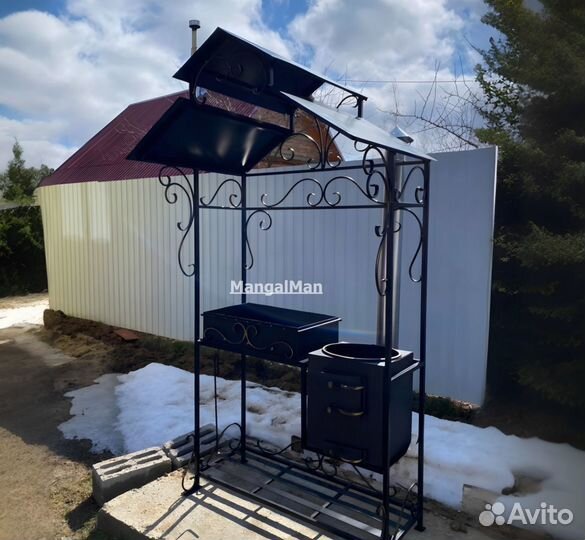 Мангал с крышей