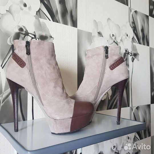 Ботильоны стрипы женские 38 натуральная замша